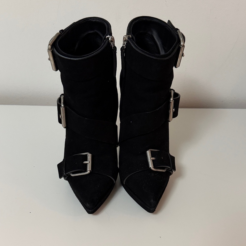 Giuseppe Zanotti Suede Black Buckle Ankle Boots size 38
